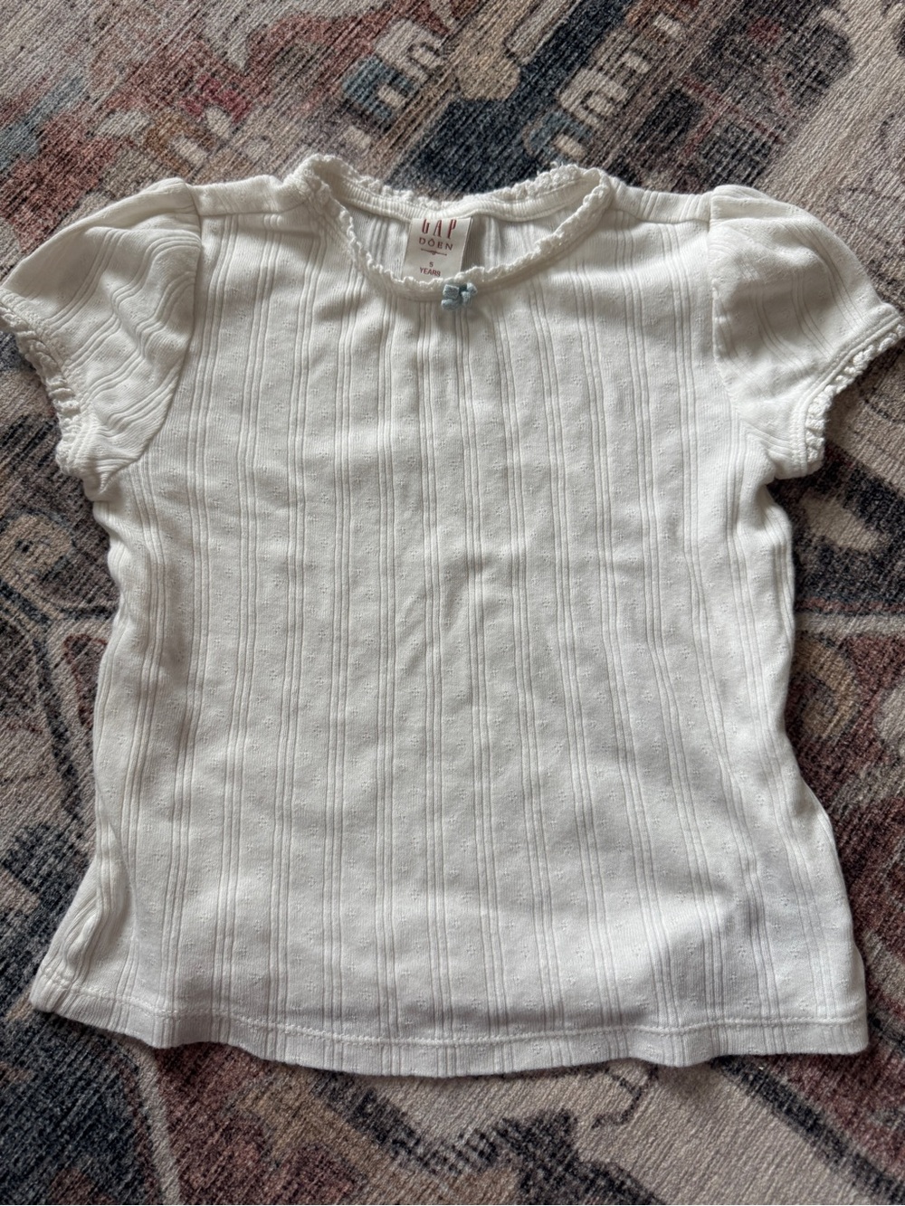 DOEN for Gap Kids White Ribbed Short-Sleeve Tee